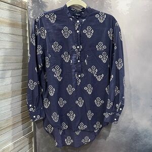 Madewell Blue Shirt with White Design S